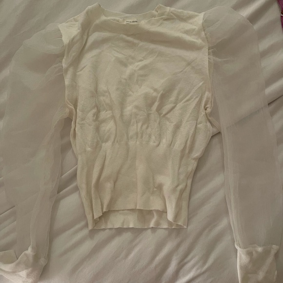 White Flowy sleeve blouse size L - Picture 1 of 1